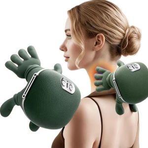 DUOJI Bàn tay sinh học Máy mát xa cổ điện Nén nhiệt Gối massage nhào 4D Thiết bị massage cổ Di động Mô sâu Máy mát xa vai Văn phòng tại nhà