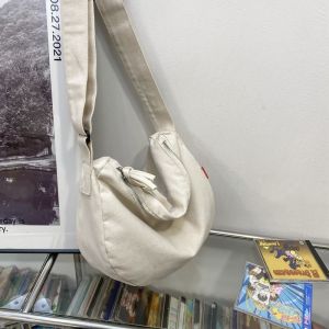 Half Moon Womens Canvas Shoulder Bag Zipper Fashion Student Crossbody Bag