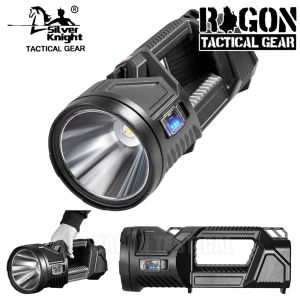 SILVER KNIGHT LED Solar Emergency Rechargeable Search Light with Battery Power Bank for Outdoor Camping Model W5161-1