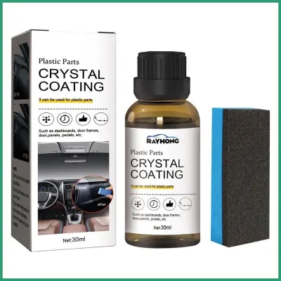 3pcs Car Plastic Coating Agent Pemulih Plastik Plastics Restorer for Cars Easy To Use Crystal Coating Plastics Parts Excellent Car Plastics Restorer with Sponge Boimy