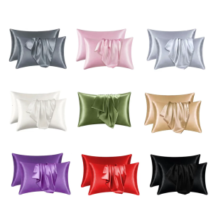 Simulated Silk Pillowcase Summer Type Pillow Cover Durability & Colorfast for Easy Removal and Washing