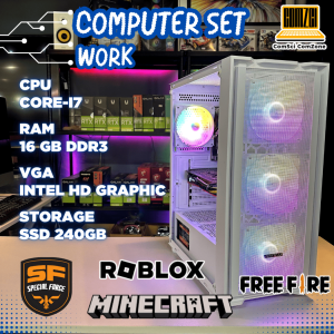 คอมพิวเตอร์ครบชุด Core-i7 / Ram 16GB / SSD 240GB / Intel HD Graphic ทำงาน เล่นเกม SF/Roblox/FreeFire - ComSciComZone