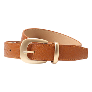 Versatile Thin Womens Belt Faux Leather Material Gold Clasp Ideal For Casual Wear Office Outfits