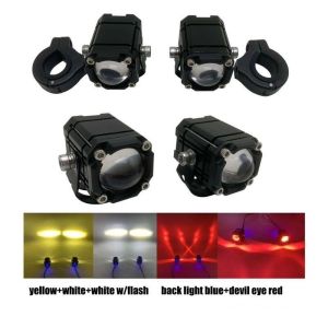 Paket Lampu Tembak Laser SQL 1 MATA DEVIL MERAH 4 Mode Plus Senja Hi Loo Universal