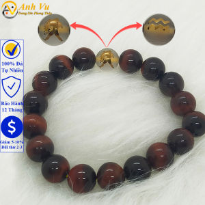 Vòng tay cung hoàng đạo bảo bình - Vòng đeo tay cho 12 cung hoàng đạo - Chất liệu đá mắt hổ đỏ nâu - May mắn tài lộc - Bảo hành 12 tháng