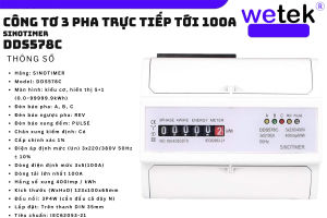 Sinotimer DDS578C Công tơ 3 pha loại cơ hiển thị số cơ khí 5-100A 380V nhỏ gọn cài tủ điện rẻ nhất mà lại đẹp tốt