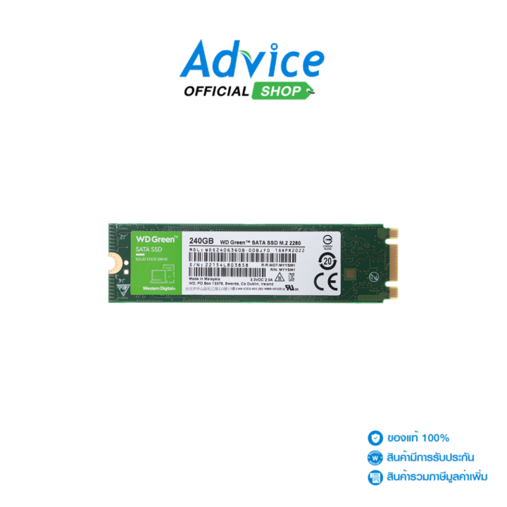 240 GB SSD WD GREEN (WDS240G3G0B) SATA 2280