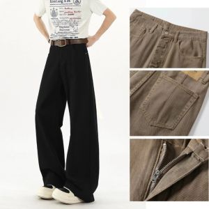 กางเกงยีนส์ผู้ชาย หญิง ยีนส์ขากระบอก กางเกงยีนส์ คู่รัก ทรงหลวม สไตล์เกาหลี แมตช์ได้กับทุกชุด