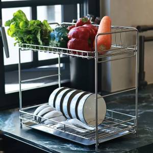 ✳️TSG65✳️ 2/3 Tiers SS304 Dish Drying Rack Dish Drain Rack Cup Holder Cup Stand Cup Rack Cups Organizer Drain Rack Dish Organizer Rack Dish Rack Dish Holder Dish Stand Dish Drain Rack Dish Shelf Dish Drain Shelf Countertop Organize Rack
