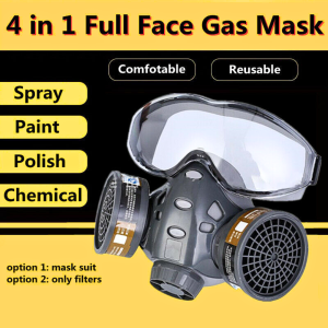 COD KIRIM CEPAT TaffGUARD Masker Gas Kimia Beracun Respirator Full Face with Activated Carbon Filter - SF01