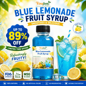 Blue Lemonade Fruit Syrup 120ml - Vitamin C Boost Low Calorie Antioxidant Rich for Wellness & Beauty