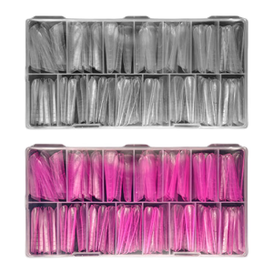 Clear Duals Form Acrylic Nail System UVS Gel Nail Mold Full Cover Fasle Nail Tip with Scale Manicure Pedicure Tool