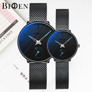 BIDEN Jam tangan pria Baja Anti Karat Fashion Klasik Semua Tali Baja Teratas Gelang Modis Kasual Pria Olahraga Tangan Kuarsa Jam Tangan Anti Air QUARTZ