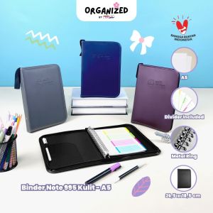 TOPLA Zip Binder A5 995 Kulit Premium dengan Resleting dan Divisi - Organizer Dokumen