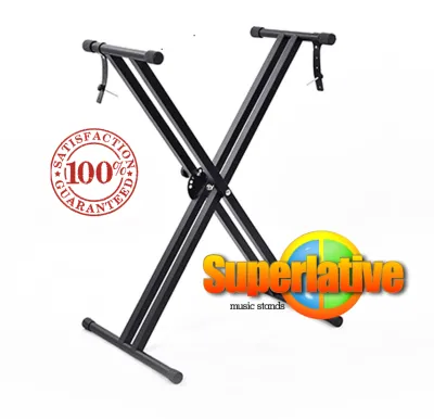 Keyboard Bench Dbl X Keyboard Stand Electronic Keyboard Stool Music Piano Stand Height Adjustable Black Color SUPERLATIVE STANDS(SG)