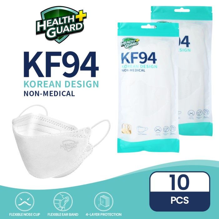 Health Guard KF94 4 Layer Face Mask Black, White, Pink, Rose Gold & Gray (NonMedical) Lazada PH
