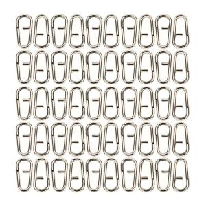 50/100 Pcs Saltwater Fishing Oval Split Rings Swivels Snap Stainless Steel Rings Fishing Lures Connectors Durable