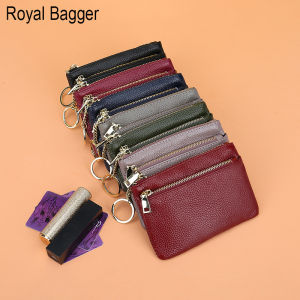 Royal Bagger Card Clip Holder Wallet For Women Girls Genuine Cow Leather Fashion Cool Clutch Passport Bag Card Clip