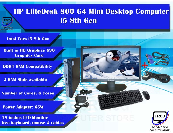 7 Star Review Renewed HP EliteDesk 800 G4 - Intel I5-8500T, 16GB RAM, 256GB SSD, WiFi, Win11 Pro Mini Pc