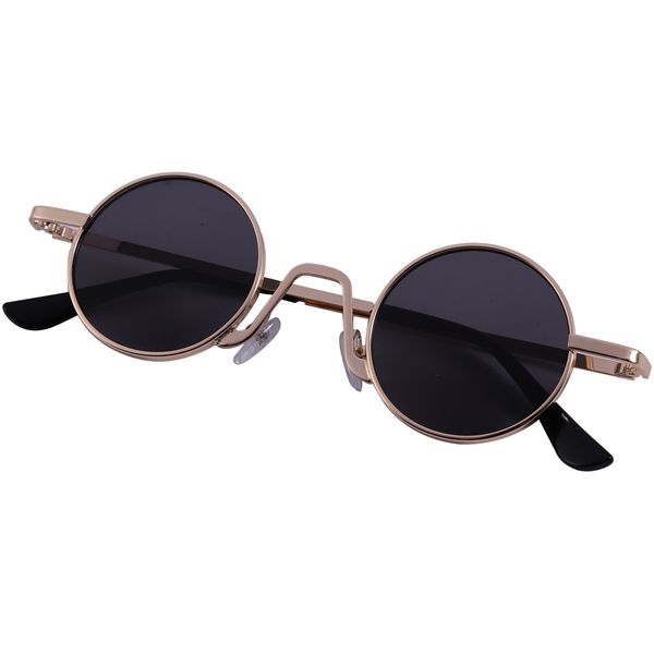 Vintage Round Sunglasses Brand Design Women Men Sunglasses Luxury Retro  Uv400 Eyewear Fashion Shades-Black Gray Gold