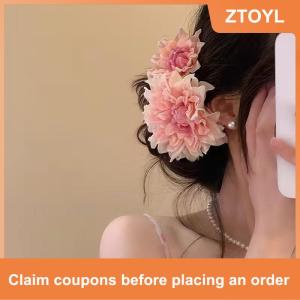 【ZTOYL】 กิ๊บติดผมดอกไม้สไตล์วันหยุดสไตล์โบฮีเมียนกิ๊บดอกไม้จำลองแฟชั่นสำหรับผู้หญิงเด็กผู้หญิง
