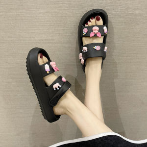 [FREESHIPMAX] - HÀNG HOT MỚI VỀ - Sandal nữ có quai hậu đế bánh mì 3cm dễ thương Ulzzang kèm 14 jibbitz Winnie the Pooh màu trắng đen hồng QN-04 - Mayto.depxinh