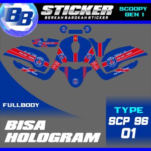 Decal Scoopy BISA HOLOGRAM Full Body Full Blok Dekal Sticker Scoopy FI 2013 2014 2015 2016 Scp 96