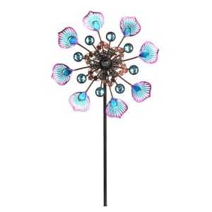 WARMSUN หมุนได้ ตัวหมุนเก็บลม ถอดออกได้ ทนทาน กังหันลมหมุน ตกแต่งศิลปะภูมิทัศน์ ศิลปะเหล็ก ปลั๊กสำหรับทำสวน ลานบ้าน