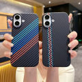 Carbon Fiber Kevlar Pattern PC Armor Case Shockproof Retro Lines Cover Business And Luxury iPhone 16 15 14 Plus 13 12 11 Pro Max. 