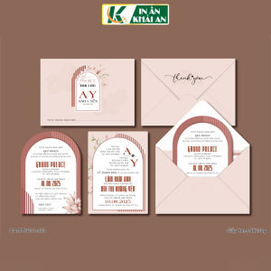 BTN101-320 - Thiệp cưới dạng ngang 17.6x12.6cm chất liệu Giấy Kem NK230g