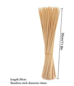 10pcs Bamboo Wooden 30~50cm BBQ Skewers Food Bamboo Meat Tool Barbecue Party Disposable Long Sticks Catering Grill Camping 花艺胶竹签 (1609)