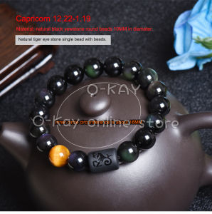 O-KAY Constellation Zodiac Bracelet Mens Natural Stone Bead Couple Bracelet Ladies Friend Couple Gift
