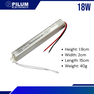 Ultra Slim Indoor Power Supply DC 12v 1.5A / 18 Watts Led Signage CCTV Cabinet