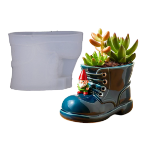 Versatile Silicone Work Boot Pen Holder Mold For Resin Art Succulent Planter Holder Creative DIY Crafting Mould