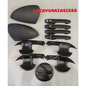 Paket Komplit Outer Handle Tank Cover Cover Spion Yaris Cross 2023 2024 Hitam Doff