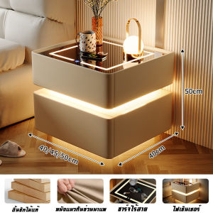 โต๊ะข้างเตียง การชาร์จแบบไร้สาย โต๊ะข้างเตียงอัจฉริยะ รหัสล็อค เครื่องเสียงบลูทู ธ ตู้ ไฟเซ็นเซอร์