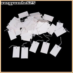 [WYH Store] 👗 100Pcs White Paper Jewelry Clothes Label Price Tags With Elastic String 5x3cm