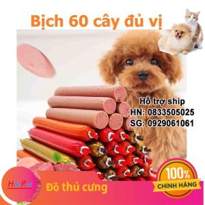 Hanpet - Xúc xích chó mèo ăn liền (Bịch 60 cây đủ vị) -