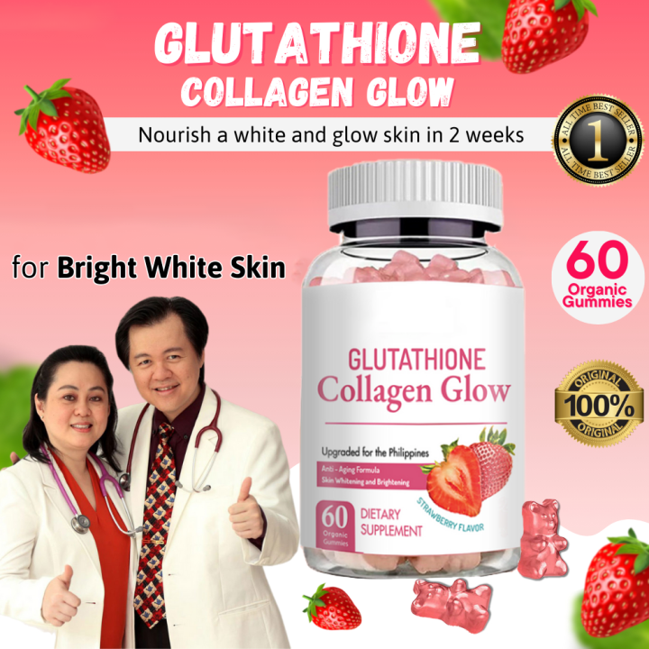 NATURE GLOW Glutathione Collagen Glow Gummies Whitening Gummies Anti ...