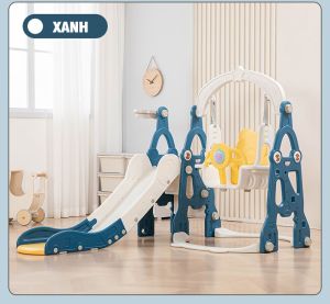 Cầu trượt xích đu máng dài có nhạc CTXD-201
