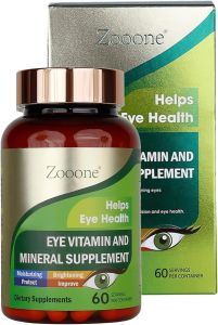 zooone- 60pcs Lutein Eye Vitamins Supplement Nutritional Supplement for Macular Health & Dry Eye Support Contains Lutein Zinc Vitamins C/E & Zeaxanthin
