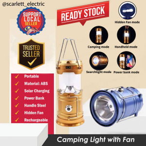 Hidden Fan Lantern Camping Solar LED Rechargeable Cool Outdoor Travel/Lampu Suluh Tanglung
