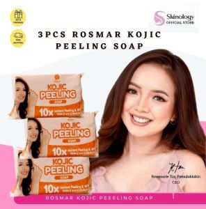3PCS OF ROSMAR KOJIC PEELING SOAP 10X INSTANT PEELING AND WHITENING PIMPLE AND SCAR ELIMINATOR 150G SKIN CARE