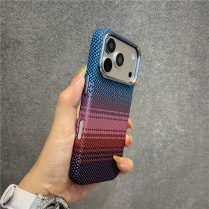 Original For Magsafe Geometric Woven Carbon Fiber Case For iPhone 17Pro 16 18Pro 17Pro Max Matte Shockproof Hard Magnetic Cover