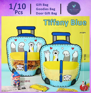 Luggage Paws Trolley Bag Ziplock Zipper Bag M Size Goodies Gift School Door Gift  (150) Snack Candy Beg Birthday for Kids Cartoon Souvenir Plastic Bag
