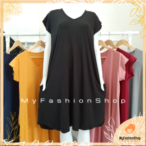 XL-3XL | KELLY Plain PLUS SIZE Maxi Dress for Women with 1 Side Pocket | MYFASHIONSHOP