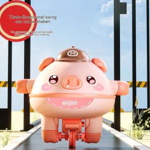 TESDFD Tightrope Walking Tumbler Balance Pig Technology Brain Game Unicycle Balance Pig Toy Gyroscope Newest Unicycle Electric Toy Children
