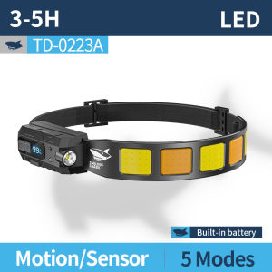 Nụ Cười Cá Mập Td0223 Đèn Pha Led 5 Chế Độ Cảm Ứng Làm Việc Đèn Pha Loại C Có Thể Sạc Lại đèn pha đèn vàng trắng Không Thấm Nước làm việc ngoài trời Chiếu Sáng