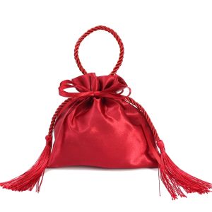5Pcs Red Wedding Candy Bag for Guests Drawstring Cloth Bag Chinese Wedding Favors Christmas Birthday Party Decoration Gift Packaging