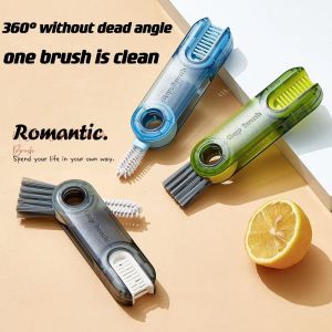 Three-in-one Cup Cover Cleaning Brush Corner Crevice Cleaning Small Brush Corner Crevice Cleaning Multi-Functional Cleaning